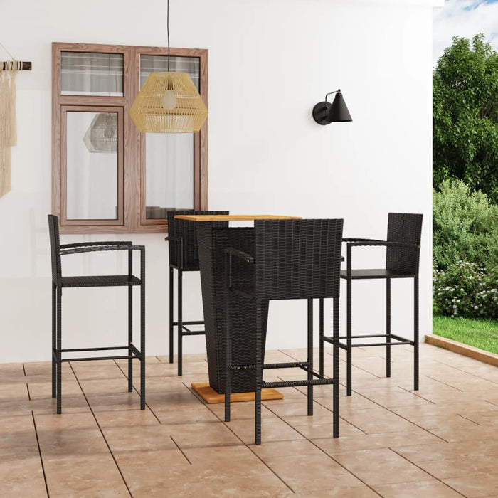 vidaXL 5 Piece Garden Bar Set Black