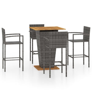 vidaXL 5 Piece Garden Bar Set Grey