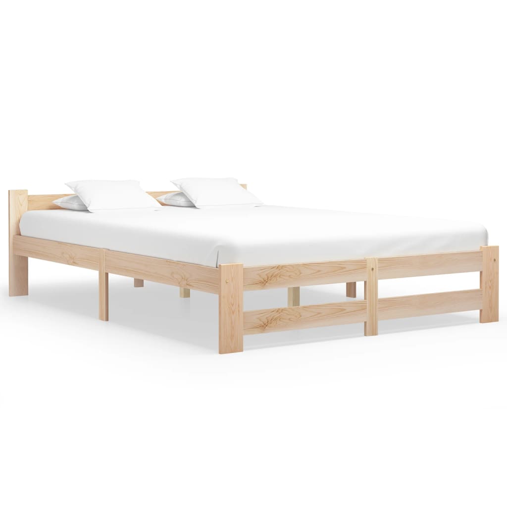 vidaXL Bed Frame without Mattress Solid Pine Wood 140x200 cm