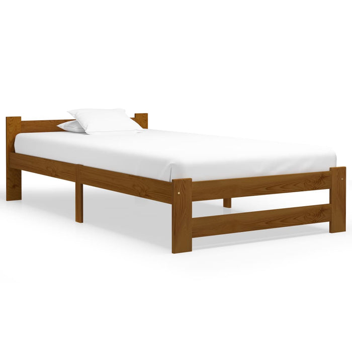 vidaXL Bed Frame without Mattress Honey Brown Solid Pine Wood 100x200cm