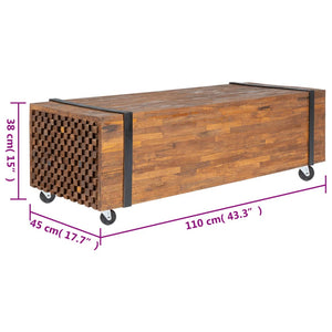 vidaXL Coffee Table 110x45x38 cm Solid Teak Wood