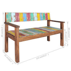 vidaXL Bench 115 cm Solid Reclaimed Wood