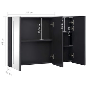 vidaXL LED Bathroom Mirror Cabinet 89x14x62 cm