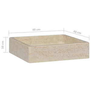 vidaXL Sink Cream 40x40x10 cm Marble