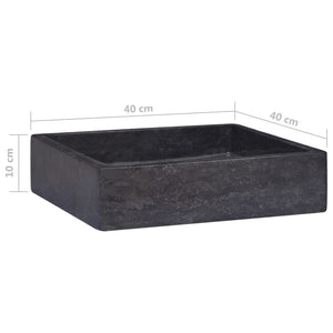 vidaXL Sink Black 40x40x10 cm Marble