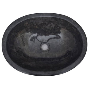 vidaXL Sink Black 53x40x15 cm Marble