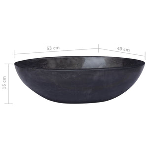 vidaXL Sink Black 53x40x15 cm Marble