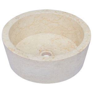 vidaXL Sink Cream Ø40x15 cm Marble