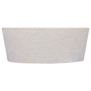 vidaXL Sink Cream Ø40x15 cm Marble