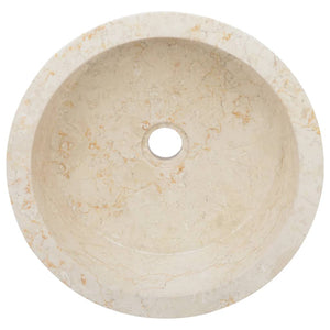 vidaXL Sink Cream Ø40x15 cm Marble