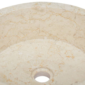 vidaXL Sink Cream Ø40x15 cm Marble