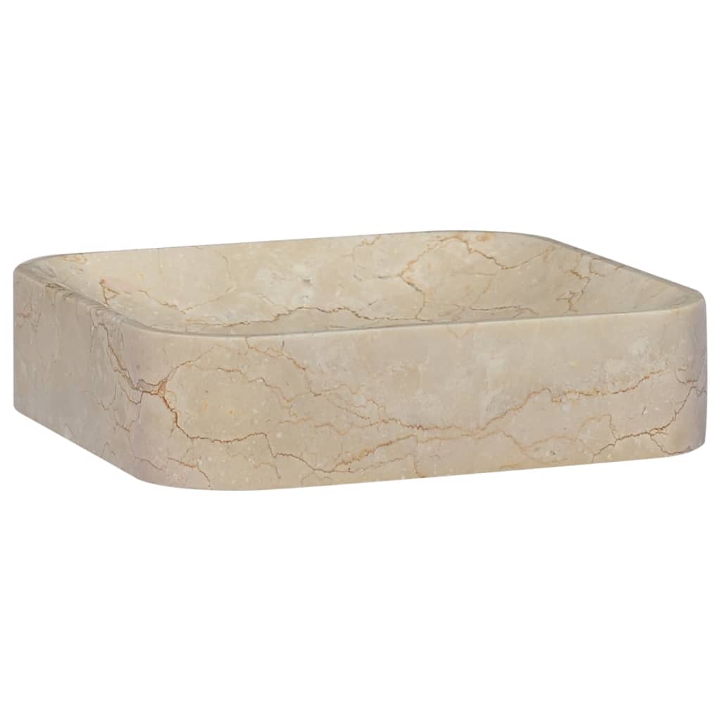 vidaXL Sink Cream 40x40x10 cm Marble