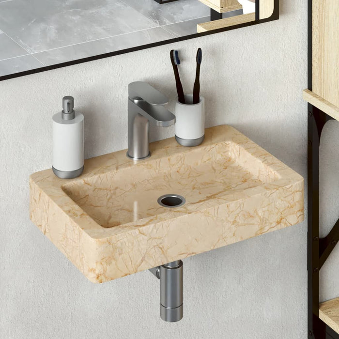 vidaXL Sink Cream 38x24x6.5 cm Marble