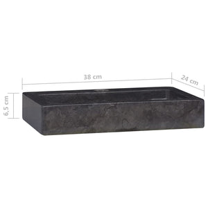 vidaXL Sink Black 38x24x6.5 cm Marble