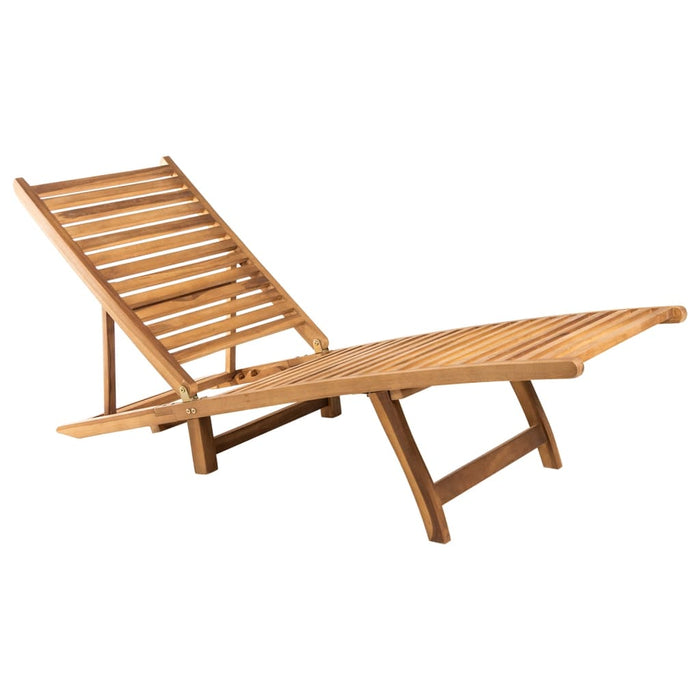 vidaXL Sun Lounger Solid Teak Wood