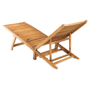 vidaXL Sun Lounger Solid Teak Wood