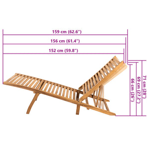 vidaXL Sun Lounger Solid Teak Wood