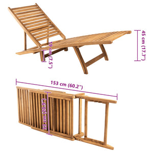 vidaXL Sun Lounger Solid Teak Wood