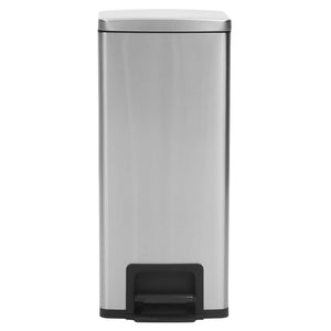 vidaXL Dustbin with Pedal Anti-fingerprint 30L Silver Stainless Steel