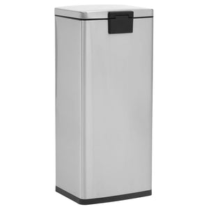 vidaXL Dustbin with Pedal Anti-fingerprint 30L Silver Stainless Steel