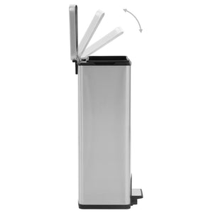 vidaXL Dustbin with Pedal Anti-fingerprint 30L Silver Stainless Steel