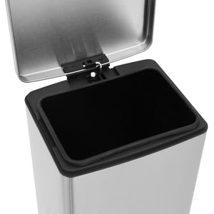 vidaXL Dustbin with Pedal Anti-fingerprint 30L Silver Stainless Steel