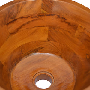 vidaXL Basin Solid Teak Wood Φ40x20 cm