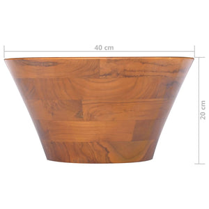 vidaXL Basin Solid Teak Wood Φ40x20 cm