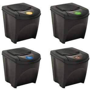 vidaXL Stackable Dustbins 4 pcs Anthracite 100 L