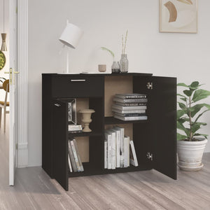 vidaXL Sideboard Black 80x36x75 cm Engineered Wood