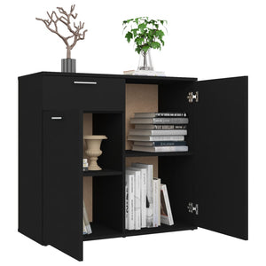 vidaXL Sideboard Black 80x36x75 cm Engineered Wood