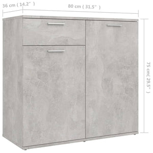 vidaXL Sideboard Concrete Grey 80x36x75 cm Engineered Wood