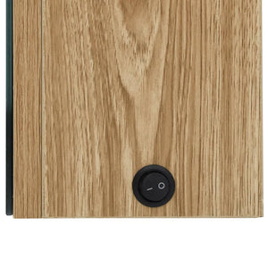 vidaXL LED Bathroom Mirror Cabinet Oak 50x13x70 cm