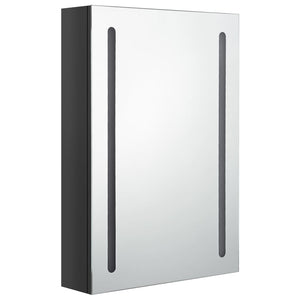 vidaXL LED Bathroom Mirror Cabinet Shining Black 50x13x70 cm