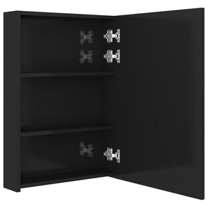 vidaXL LED Bathroom Mirror Cabinet Shining Black 50x13x70 cm