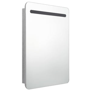 vidaXL LED Bathroom Mirror Cabinet Concrete Grey 60x11x80 cm