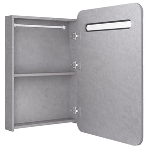 vidaXL LED Bathroom Mirror Cabinet Concrete Grey 60x11x80 cm