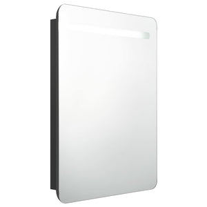 vidaXL LED Bathroom Mirror Cabinet Black 60x11x80 cm