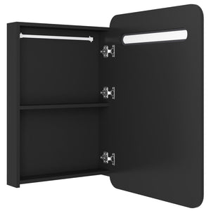 vidaXL LED Bathroom Mirror Cabinet Black 60x11x80 cm