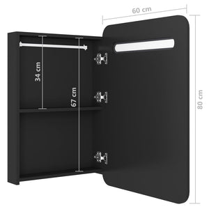 vidaXL LED Bathroom Mirror Cabinet Black 60x11x80 cm