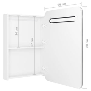 vidaXL LED Bathroom Mirror Cabinet Shining White 60x11x80 cm