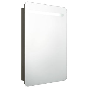 vidaXL LED Bathroom Mirror Cabinet Anthracite 60x11x80 cm