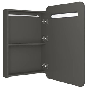 vidaXL LED Bathroom Mirror Cabinet Anthracite 60x11x80 cm