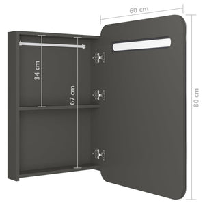 vidaXL LED Bathroom Mirror Cabinet Anthracite 60x11x80 cm