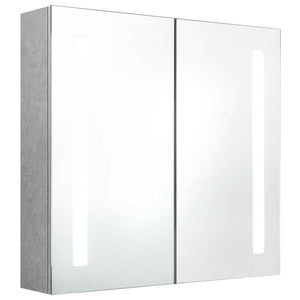 vidaXL LED Bathroom Mirror Cabinet Concrete Grey 62x14x60 cm