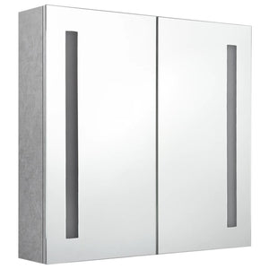 vidaXL LED Bathroom Mirror Cabinet Concrete Grey 62x14x60 cm