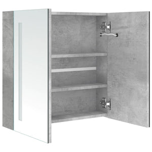 vidaXL LED Bathroom Mirror Cabinet Concrete Grey 62x14x60 cm