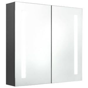 vidaXL LED Bathroom Mirror Cabinet Grey 62x14x60 cm