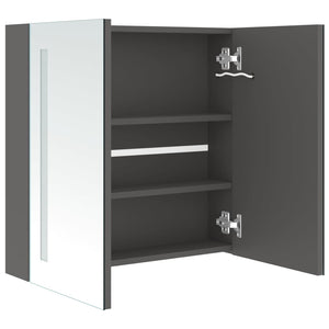 vidaXL LED Bathroom Mirror Cabinet Grey 62x14x60 cm