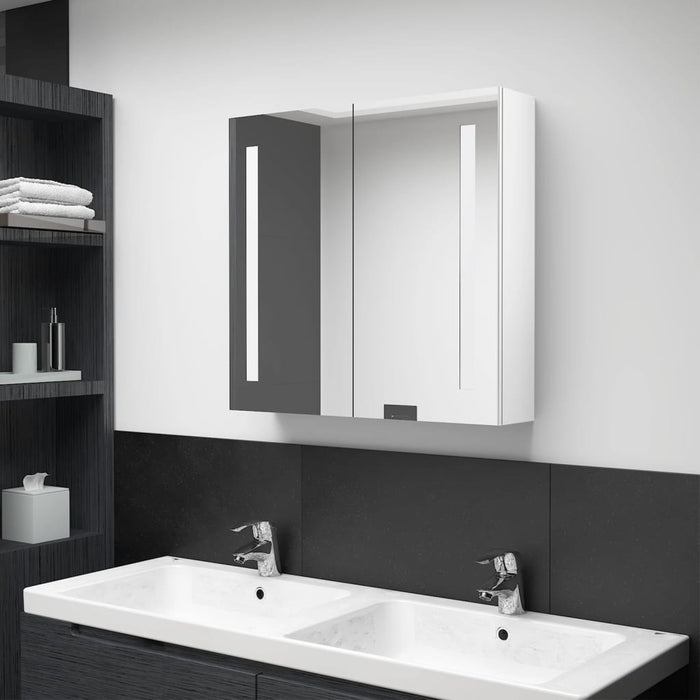 vidaXL LED Bathroom Mirror Cabinet Shining White 62x14x60 cm